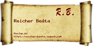 Reicher Beáta névjegykártya